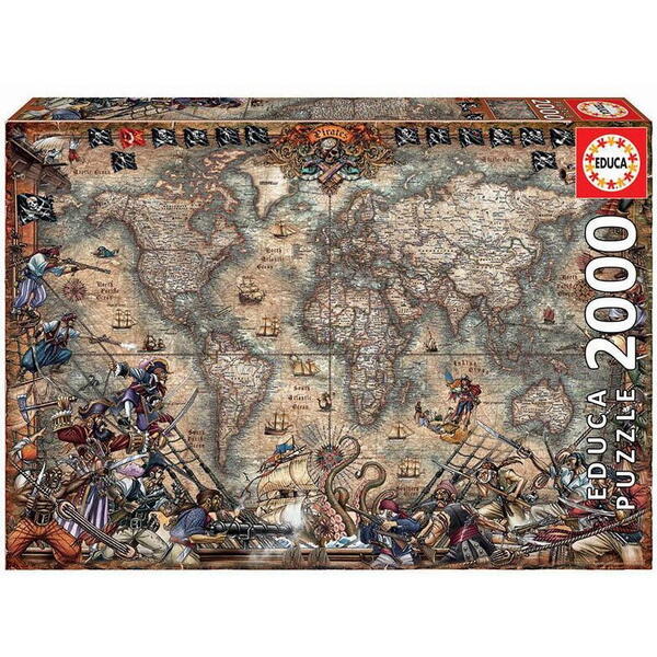 Puzzle Educa - Pirates Map, 2000 piese