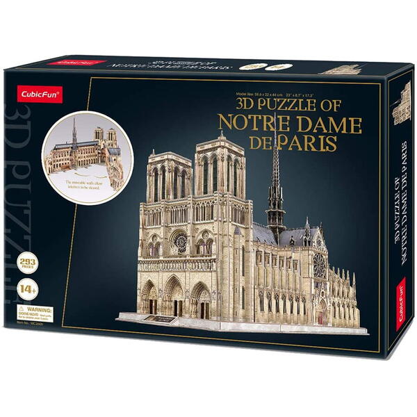 Puzzle 3D Cubic Fun - Notre Dame, 293 piese