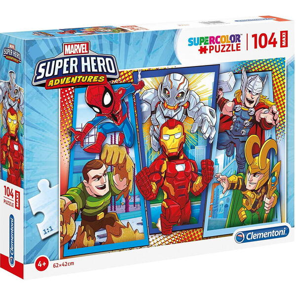 Puzzle Clementoni de 104 maxi piese - SuperColor Maxi Marvel Super Hero