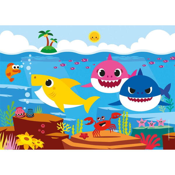 Puzzle de colorat Clementoni 60 de piese - Baby Shark, tip 2