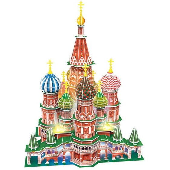Puzzle 3D Cubic Fun LED - Catedrala St. Basil, 224 piese