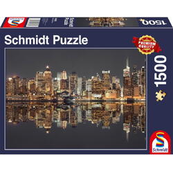 Puzzle Schmidt - New York pe timp de noapte, 1500 piese