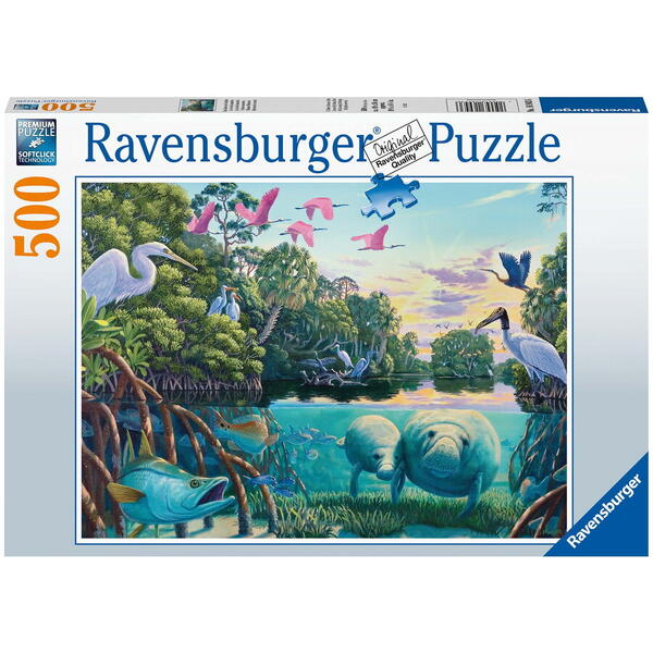 Puzzle Ravensburger - Lamantini, 500 piese