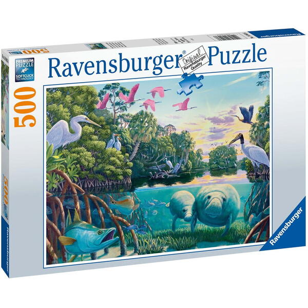 Puzzle Ravensburger - Lamantini, 500 piese