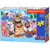 Castor Puzzle 120 piese Kittens with Flowers