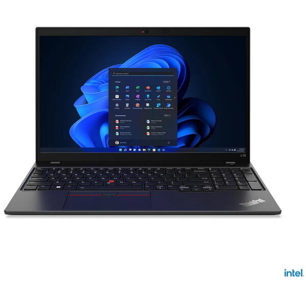 Laptop Lenovo ThinkPad L15 G3 T, Intel Core i5-1235U 15.6 inch FHD, 8GB RAM, 512GB SSD, Windows 11 Pro, Negru