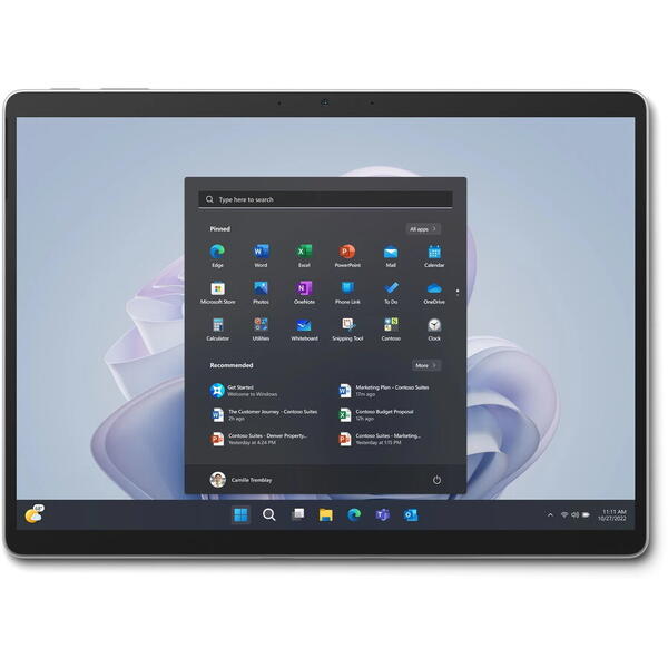 Tableta Microsoft Surface 9, Intel Core i5-1235U , 13 inch 2.8K, 8GB RAM, 256 SSD, Windows 11 Pro, Argintiu