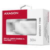 Incarcator retea AXAGON ACU-PQ30W, PD 3.0, QC 4+, 1x USB-C, 1x USB-A, 30 W, Alb