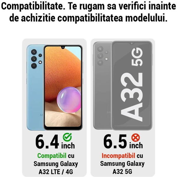 Folie ecran 3MK FlexibleGlass, pentru Samsung Galaxy A32 4G, Structura Incasabila, 7H, 0.3 mm, Transparenta