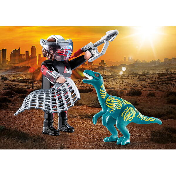 Playmobil Dino Rise - Set 2 figurine, Dinozaur si cercetator