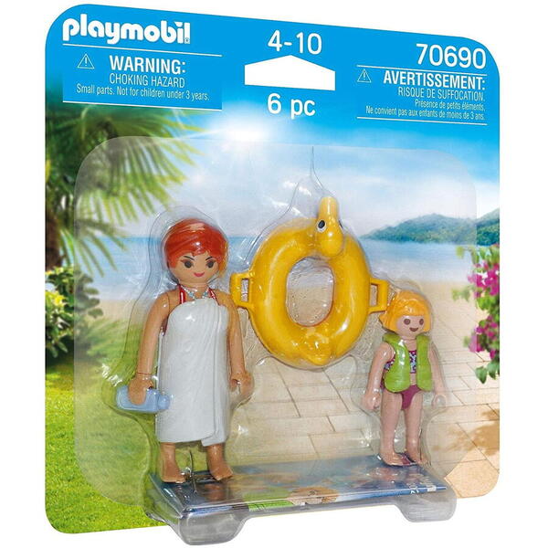 Playmobil Family Fun - Tropical Water Park, Set 2 figurine mama si copilul la Inot