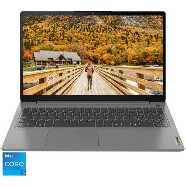 Laptop Lenovo IdeaPad 3 15ITL6, Intel Core i5-1155G7, 15.6 inch FHD, 8GB RAM, 256GB SSD, No OS, Gri