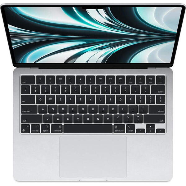Laptop MacBook Air 2022, 13.6 inch Apple M2, 8Core CPU 10Core GPU, 8GB RAM, 2TB SSD, macOS, Argintiu