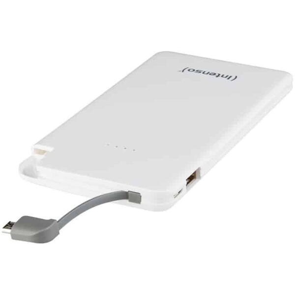 Powerbank Intenso S5000, 5000 mAh, 1 USB/1 microUSB, Alb