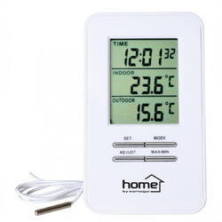 Termometru cu ceas Home HC 12, cu fir, pentru interior si exterior