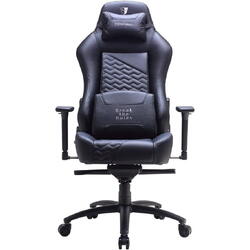 Scaun de gaming Tesoro Zone Evolution F730 pentru persoane mari cu spătar reglabil și scaun lat negru