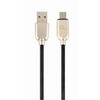 Cablu de date Gembird Premium Rubber, USB - micro USB, 1m, Negru