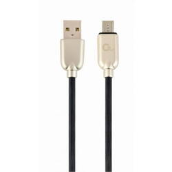 Cablu de date Gembird Premium Rubber, USB - micro USB, 1m, Negru