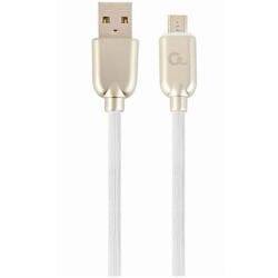 Cablu alimentare si date Gembird, USB 2.0 (T) la Micro-USB 2.0 (T), 1m, Alb, CC-USB2R-AMmBM-1M-W