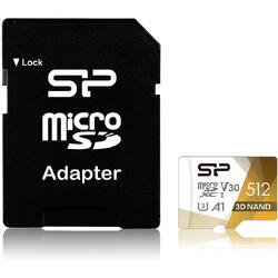 Card de memorie Silicon Power Superior Pro Micro SDXC, 512GB, UHS-I U3 V30 + adaptor
