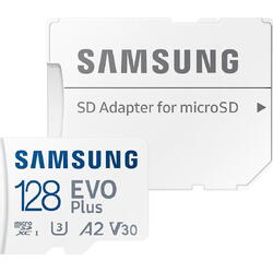 Card memorie Samsung MB-MC128KA/EU EVO Plus, MicroSDXC, 128GB, UHS-I + Adaptor SD