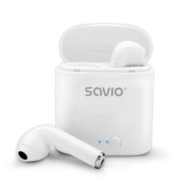 Casti  Bluetooth  Savio TWS-01 True Wireless, Alb