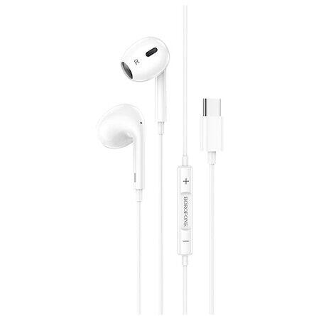Casti In-Ear HOCO BM30 Max, Cu microfon, USB Type-C, 1.2m, Alb