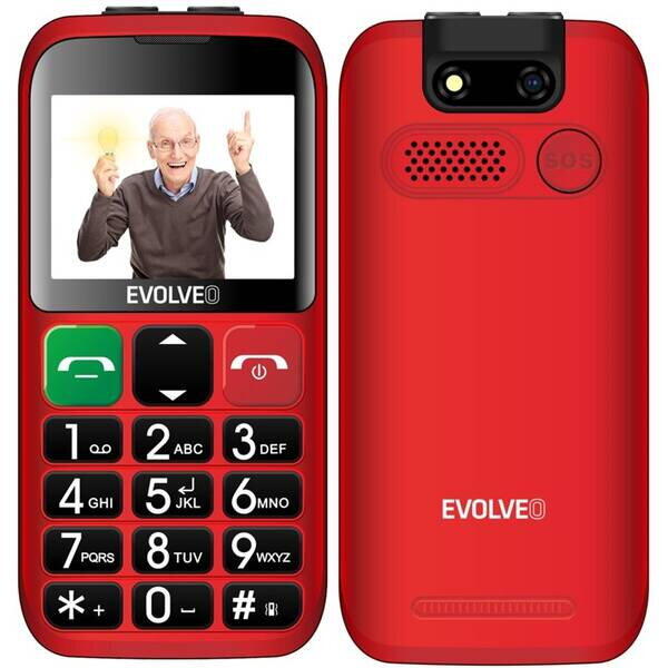 Telefon mobil EVOLVEO EasyPhone EP850 pentru seniori, rosu