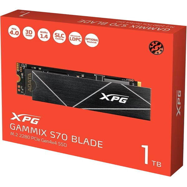 SSD Adata XPG Gammix S70 Blade, 1TB, PCI Express 4.0 x4, M.2