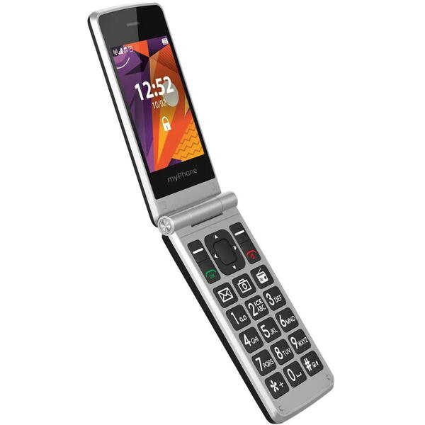 Telefon Mobil myPhone Tango, Dual SIM, 64 MB RAM, 32 MB, 4G, Stand, Negru-Argintiu