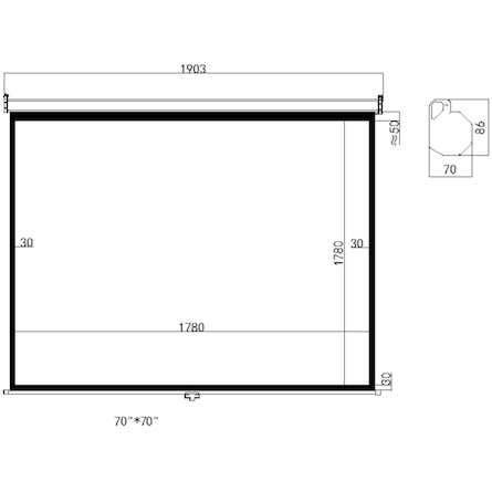Ecran de proiectie Benq BSW010043, Manual, 4K / 1:1, 178x178 cm