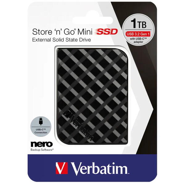 Verbatim Store'n'Go Mini SSD, 1TB, USB 3.2 Gen1