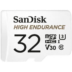 Card de memorie SanDisk micro SD High Endurance Video 32 GB, Class 10, V30, UHS-I U3 + adaptor