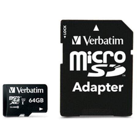 Card de memorie Verbatim MicroSDXC, 64GB, Class 10 + Adaptor