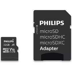Card de memorie microSDHC Philips,  32 GB + adaptor SD, clasa 10, UHS-I, U1