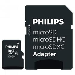 Memorie card Philips, MicroSDXC, Card 128GB, Clasa 10 UHS-I U1 +Adaptor