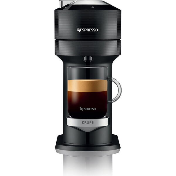 Espressor Nespresso by Krups XN910810 Vertuo Next, 1500W, Tehnologie de extractie Centrifuzie, Conectare la telefon, 1.1L, Negru