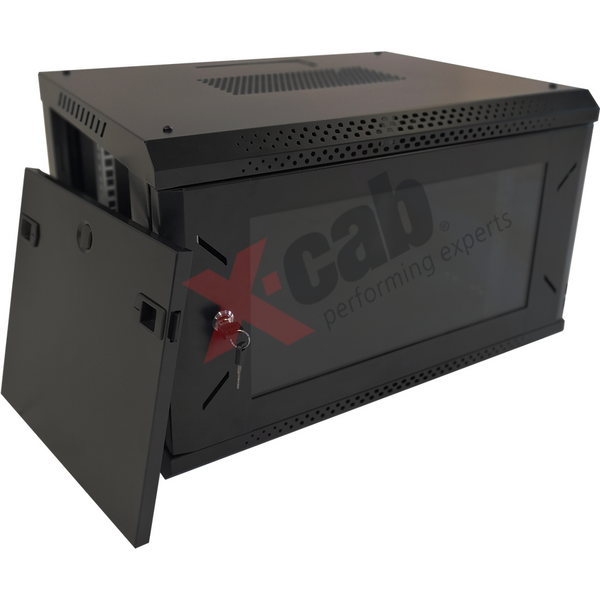 Cabinet metalic de perete 19”, tip rack wallmount, 9U 600x450 mm, Xcab Negru