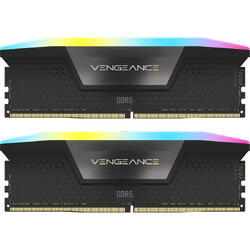 Memorii Corsair Vengeance RGB 32GB, DDR5, 6200MHz, CL36, 2x16GB, 1.25V (Negru)