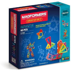 Joc de constructie magnetic Magformers Creator Set - Creatorul, 60 piese