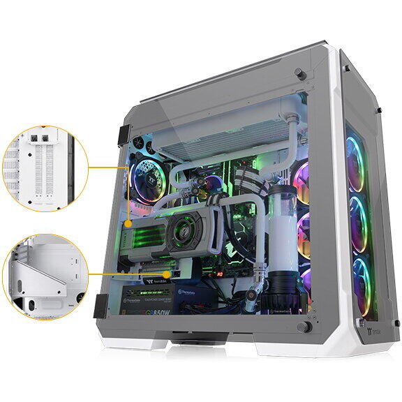 Thermaltake Case View 71 Riing Tempered Glass E-ATX Full Tower - Snow Edition