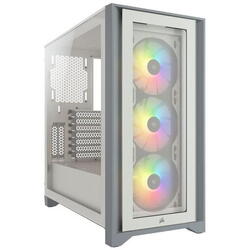 Carcasa Corsair iCUE 4000X RGB Tempered Glass, Middle Tower, Alb
