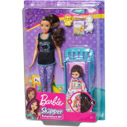 Set de joaca Barbie Skipper Babysitter - Barbie cu bebelus si patut