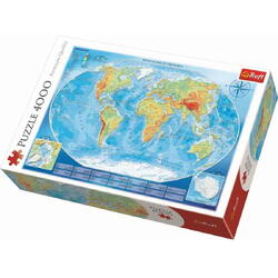 Puzzle Trefl, Harta fizica a lumii, 4000 piese