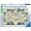 Puzzle Ravensburger - Harta lumii cu creaturi fantastice, 1500 piese