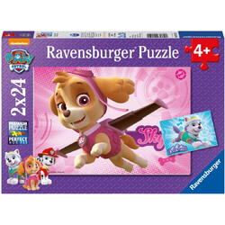 Puzzle Ravensburger, Patrula Catelusilor, 2X24 piese, Skye&Everest
