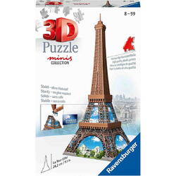 Puzzle 3D Ravensburger Minis - Turnul Eiffel, 54 piese
