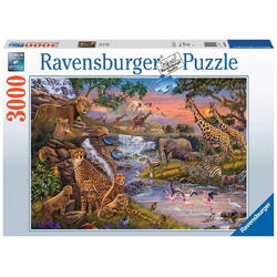 Puzzle Ravensburger - Animale salbatice la rau, 3000 piese