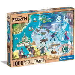 Puzzle Clementoni Story Maps - Disney Frozen, 1000 piese