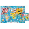 Puzzle Harta lumii cu animale, CzuCzu, 4 ani+, 60 piese, Multicolor